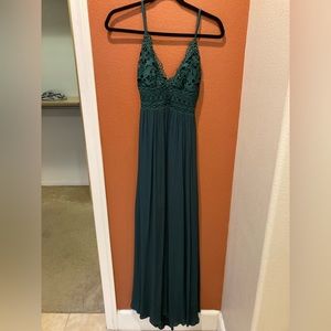 Green long dress